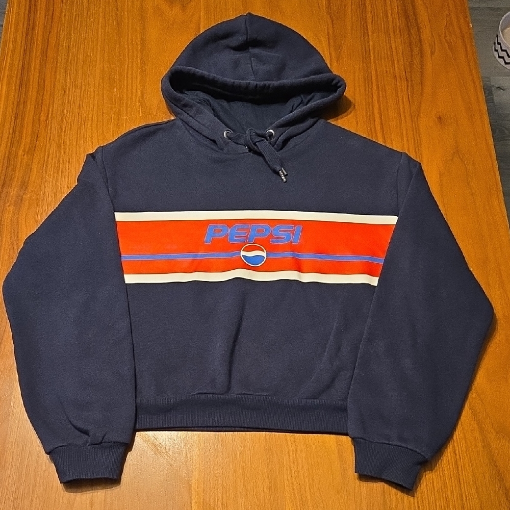 Pepsi Dark Blue Crop Hoodie